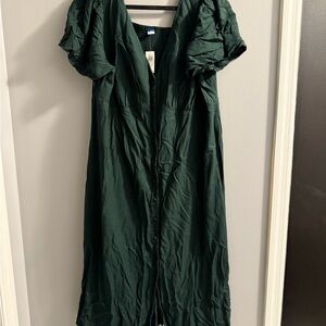 Old Navy Dark Green Long Sleeve Dress